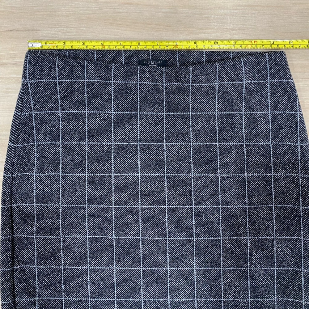 Ann Taylor Factory Dark Gray White Grid Pencil Skirt Women’s Size XS Petite - Picture 11 of 12